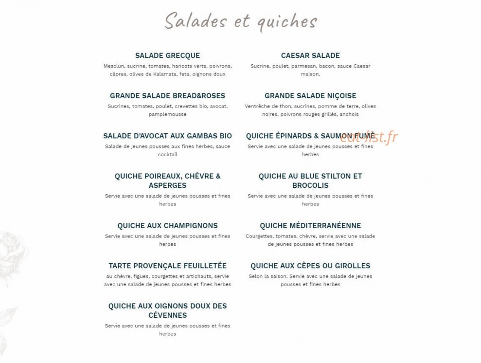 Bread & Roses — carte page 5