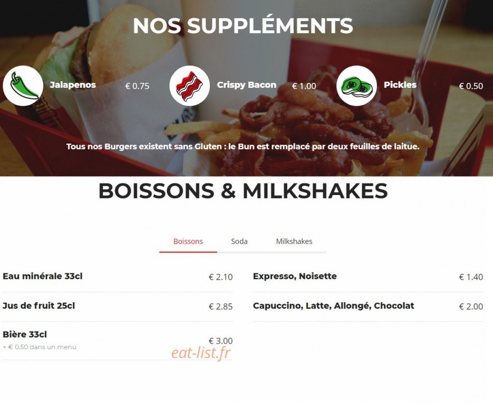 Burger & Fries — carte page 2