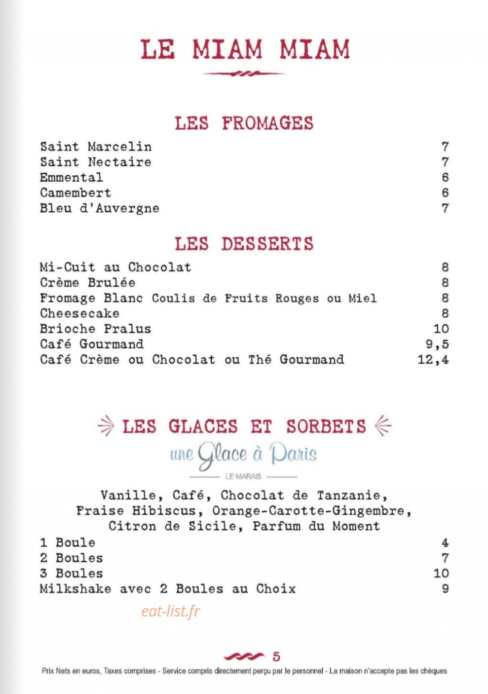 Café de Buci — carte page 6