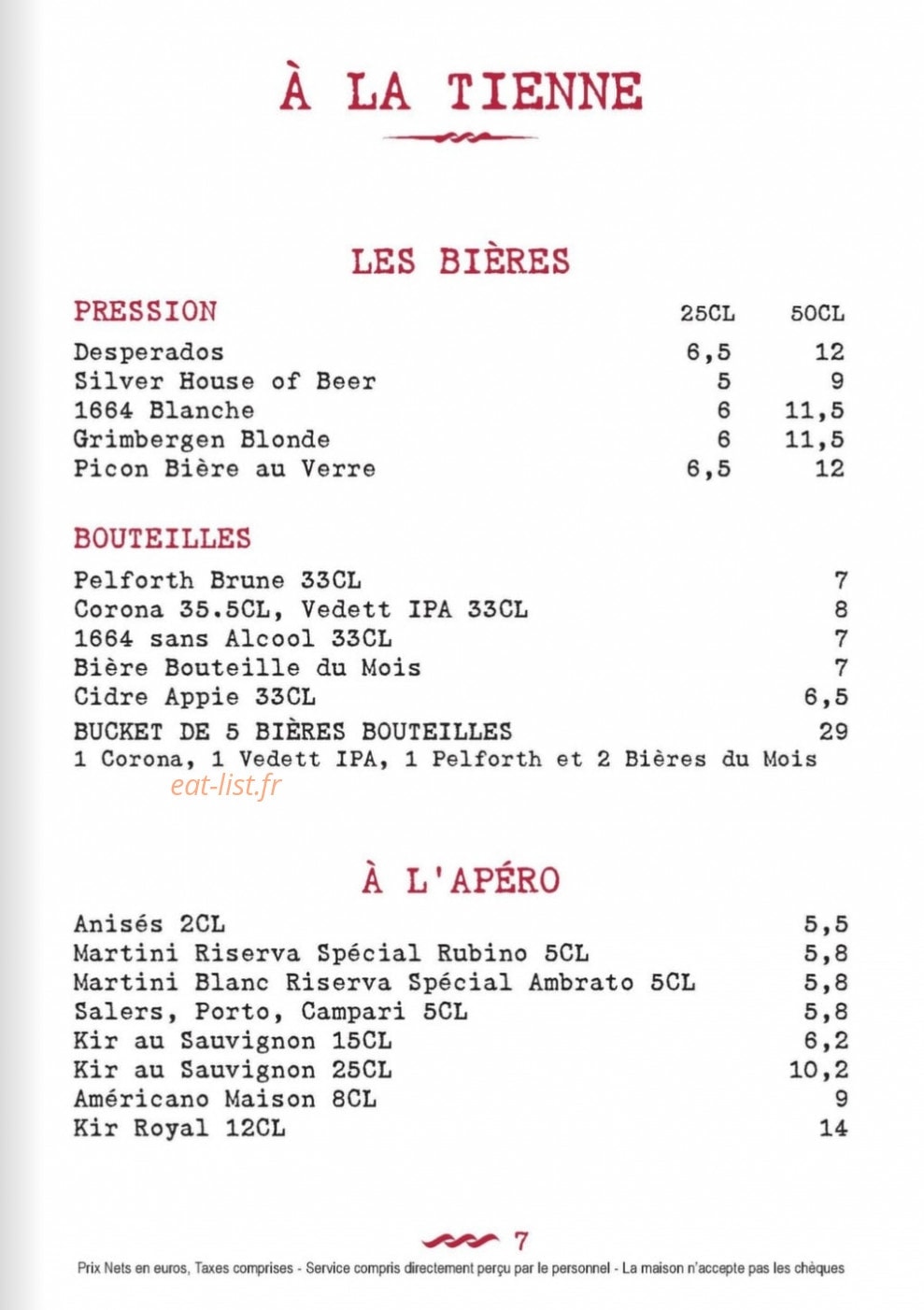 Café de Buci — carte page 8