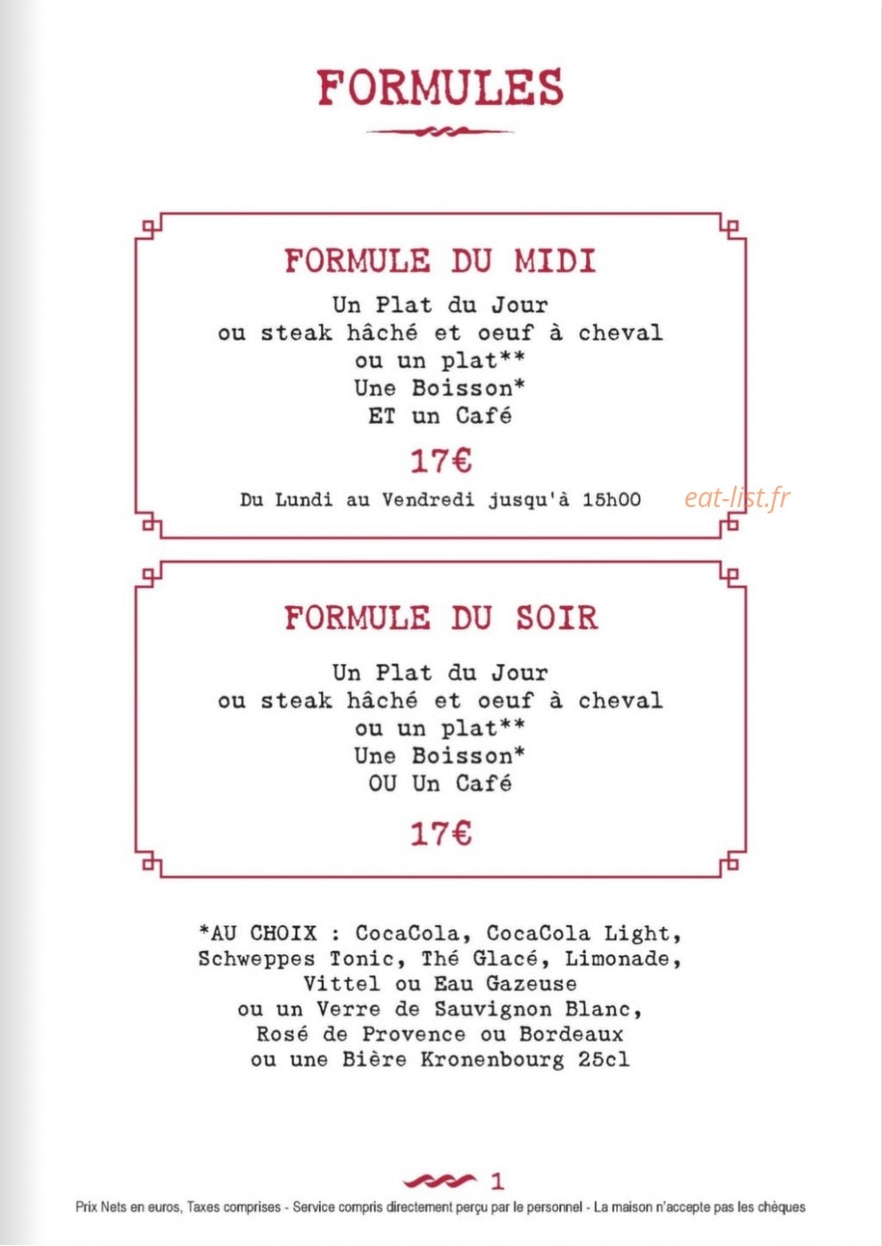 Café de Buci — carte page 2