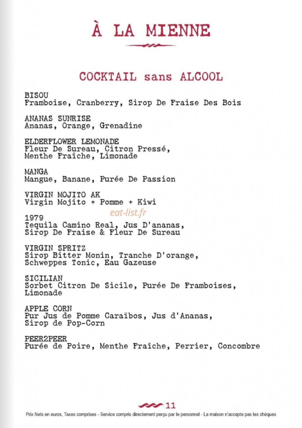 Café de Buci — carte page 12