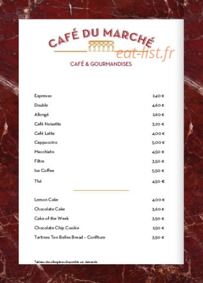 Café du marché — carte page 1