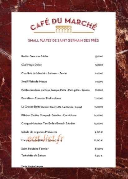 Café du marché — carte page 2