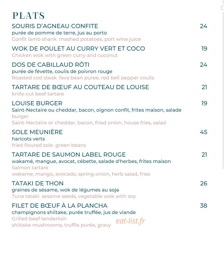 Café Louise — carte page 4
