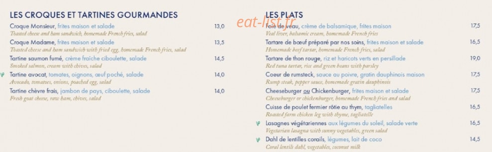 Café Madame — carte page 3