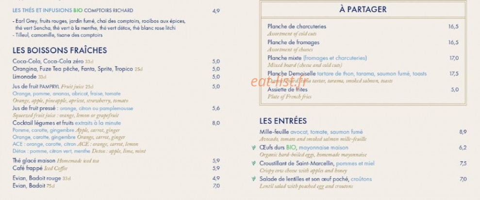 Café Madame — carte page 2