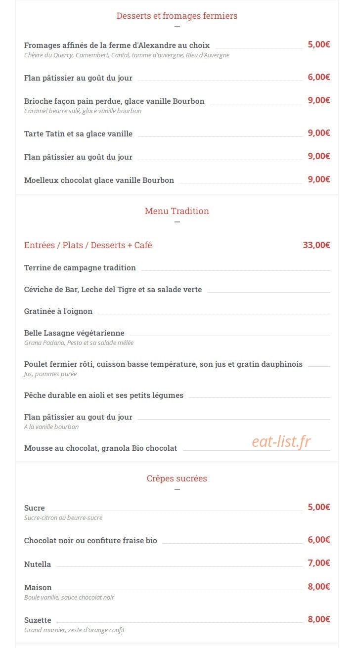 Café Montparnasse — carte page 2