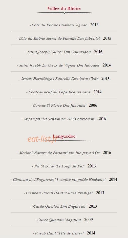 Chez Fernand — carte page 7