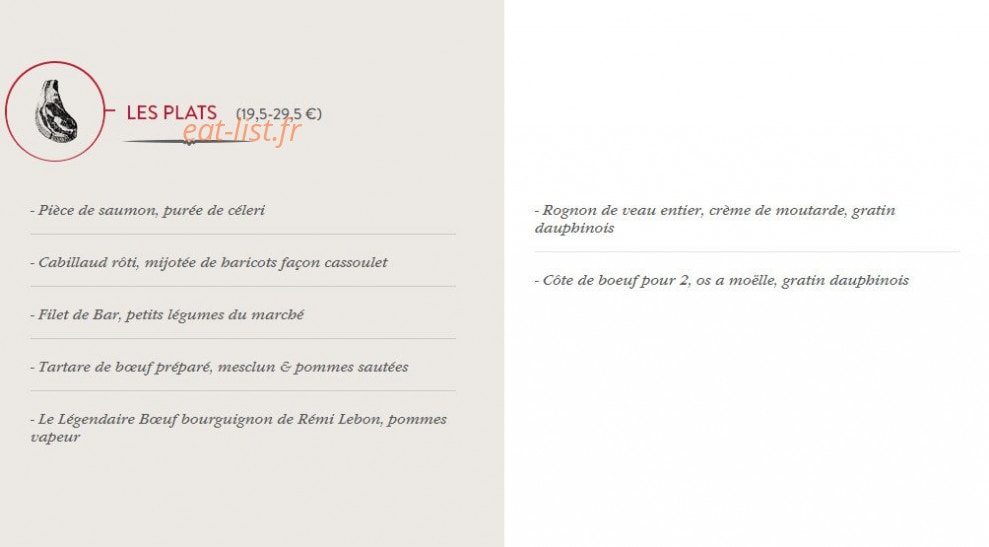 Chez Fernand — carte page 2