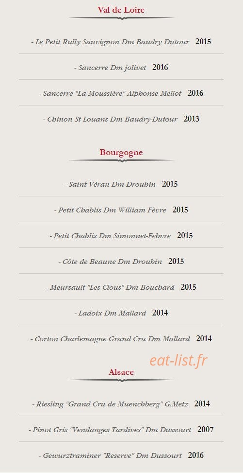 Chez Fernand — carte page 8