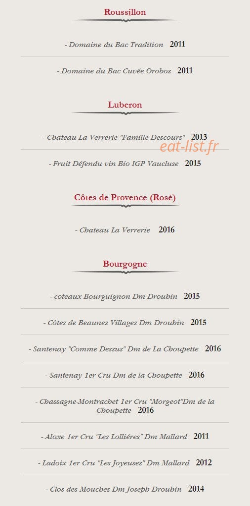Chez Fernand — carte page 6