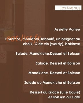 Chez le libanais — carte page 3