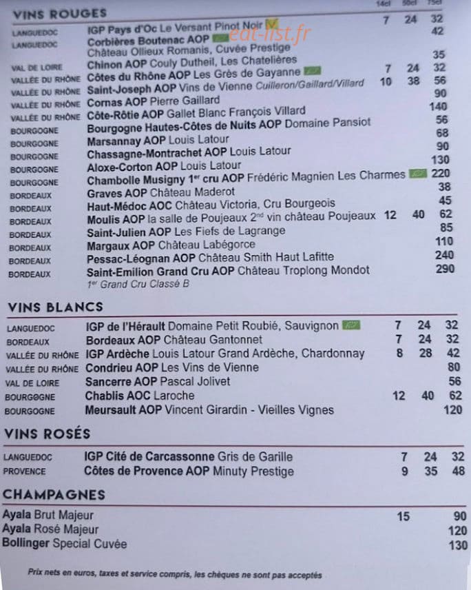 Chez Moineau — carte page 3