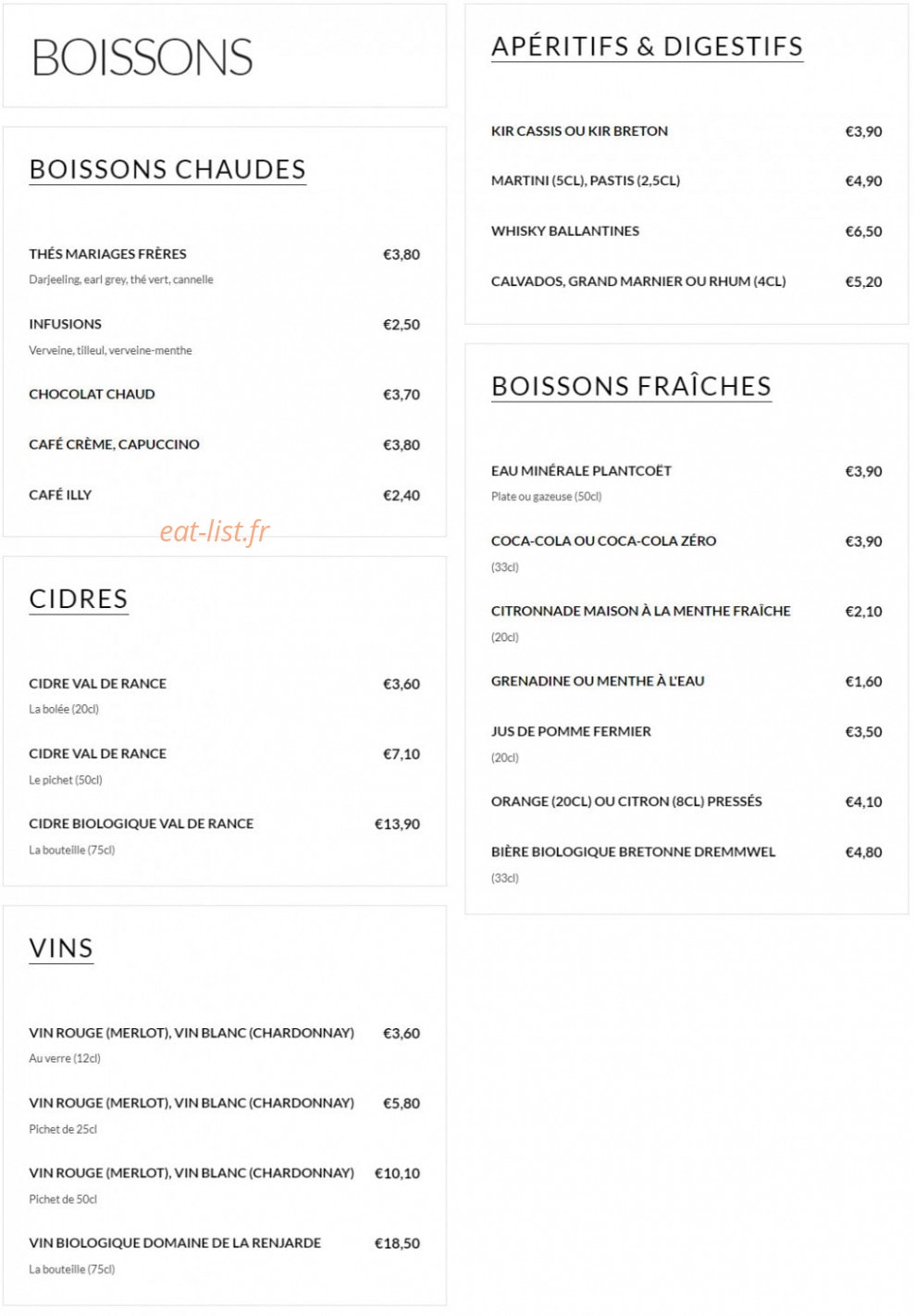 Crêperie Des Pêcheurs — carte page 3