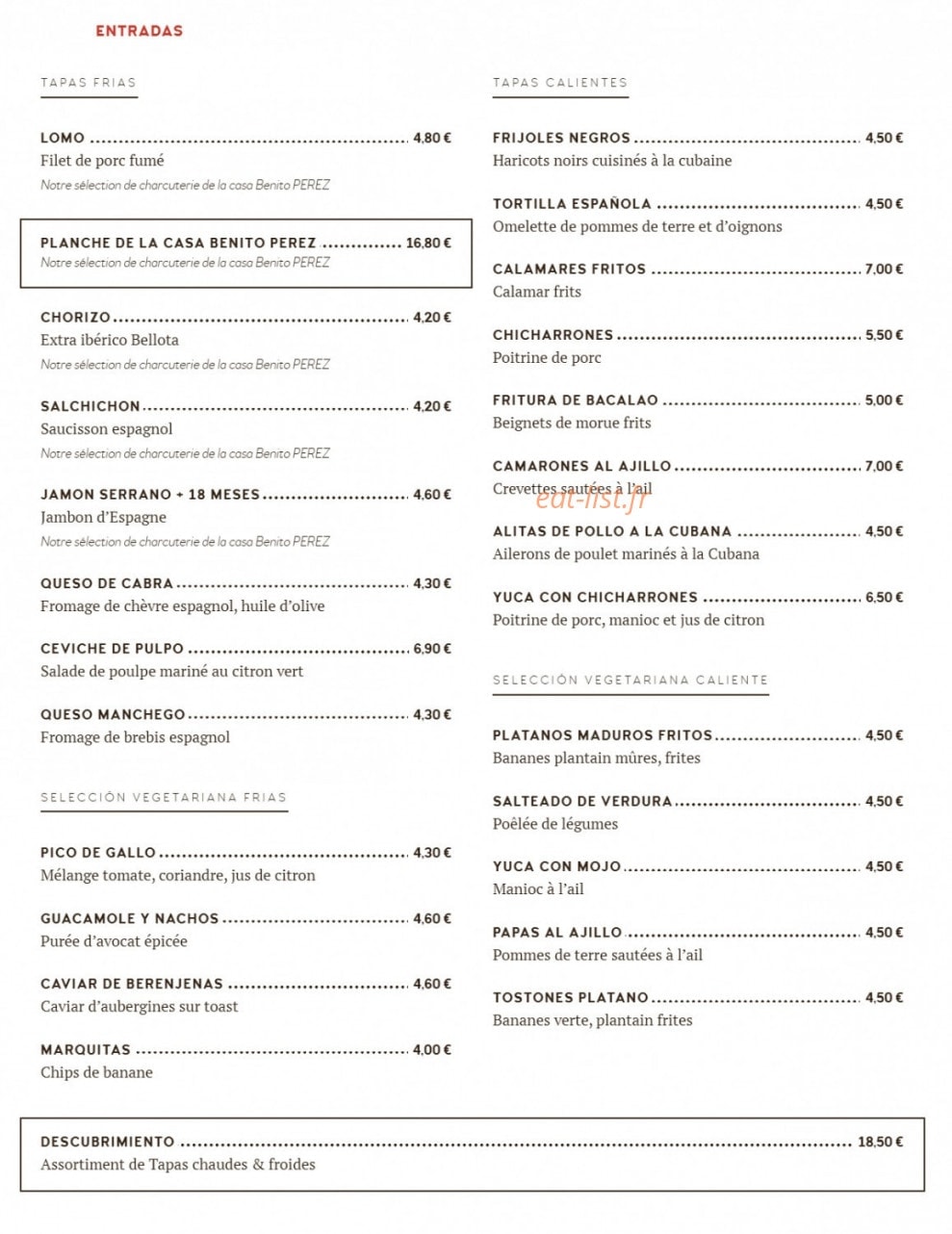 Cubana Café — carte page 3