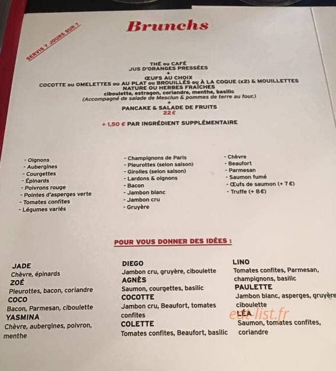 Eggs & co — carte page 3