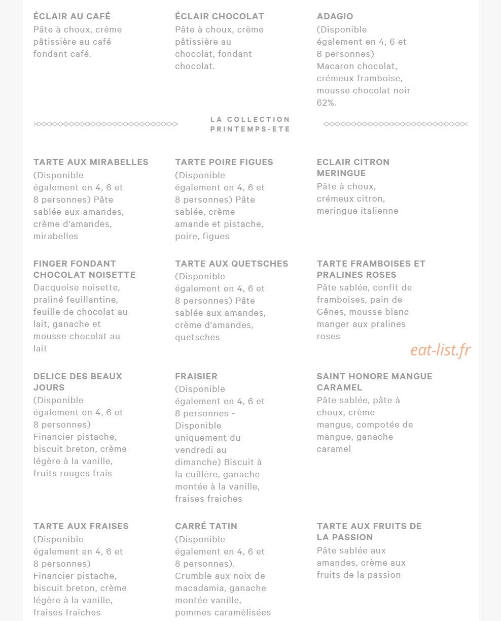 Eric kayser — carte page 8