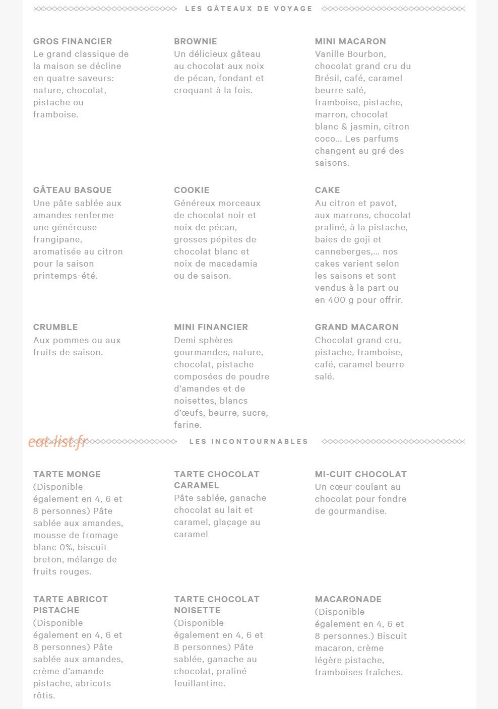 Eric kayser — carte page 7