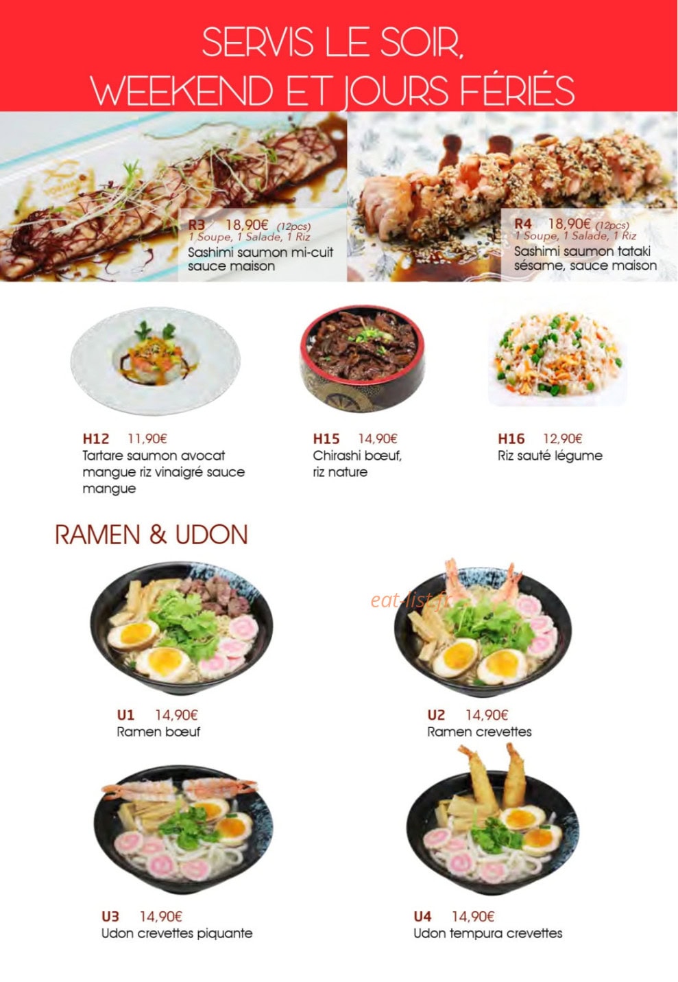 Fusion Sushi — carte page 16