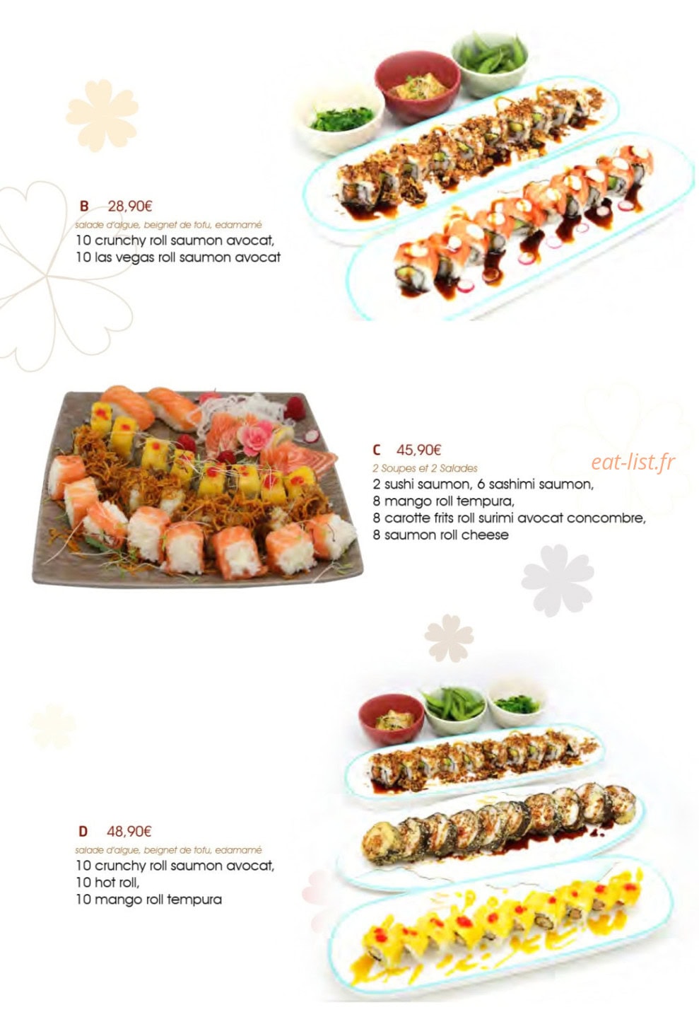 Fusion Sushi — carte page 18