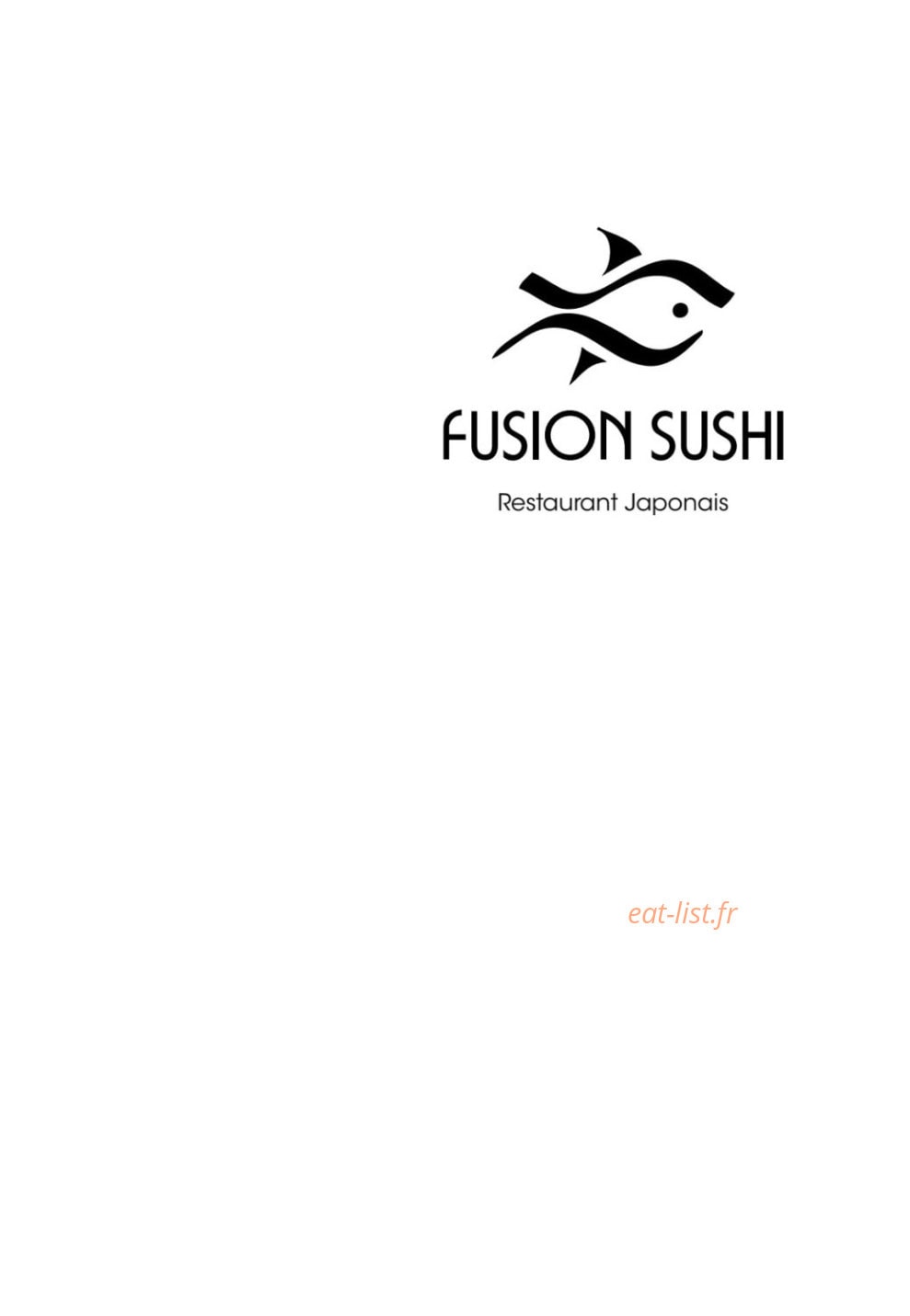 Fusion Sushi — carte page 1