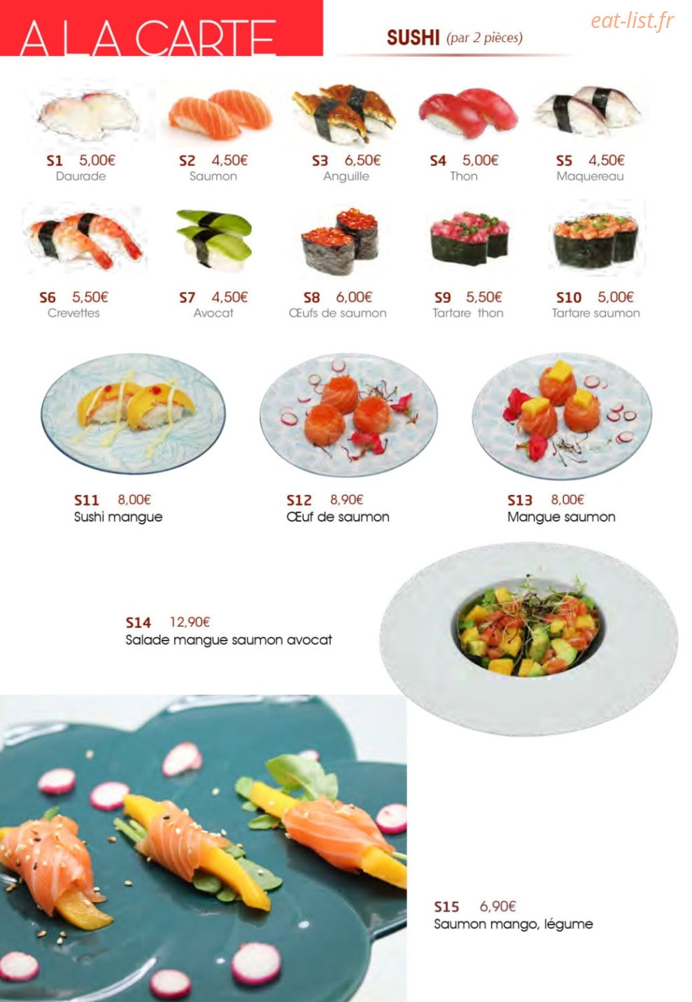 Fusion Sushi — carte page 2