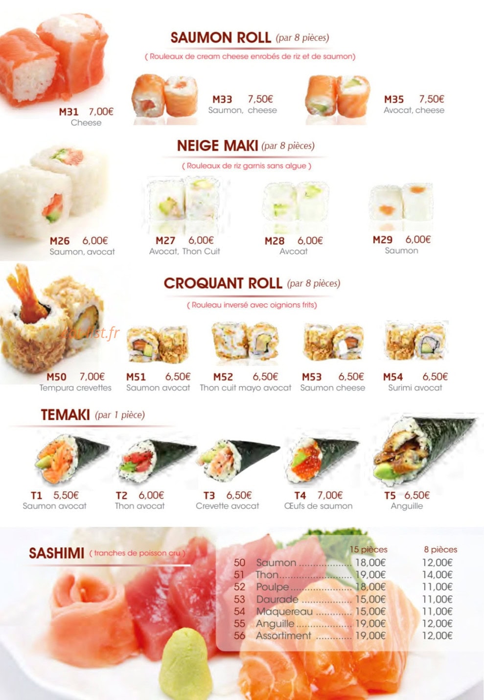 Fusion Sushi — carte page 4