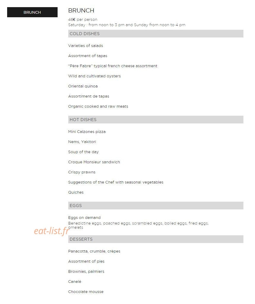 Hotel Bel Ami — carte page 1