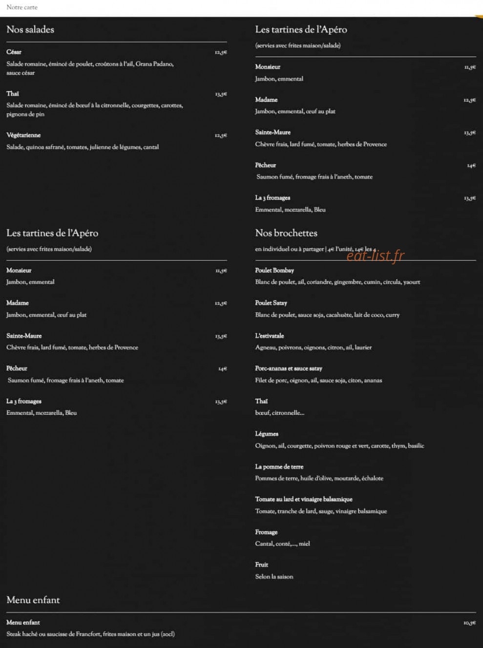 L'Apéro — carte page 1