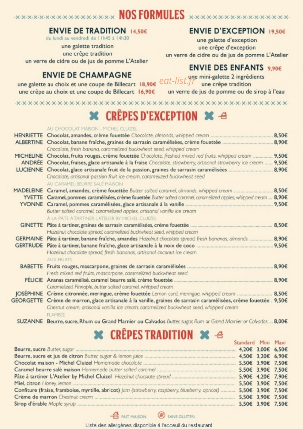 L'Atelier Artisan Crêpier — carte page 3