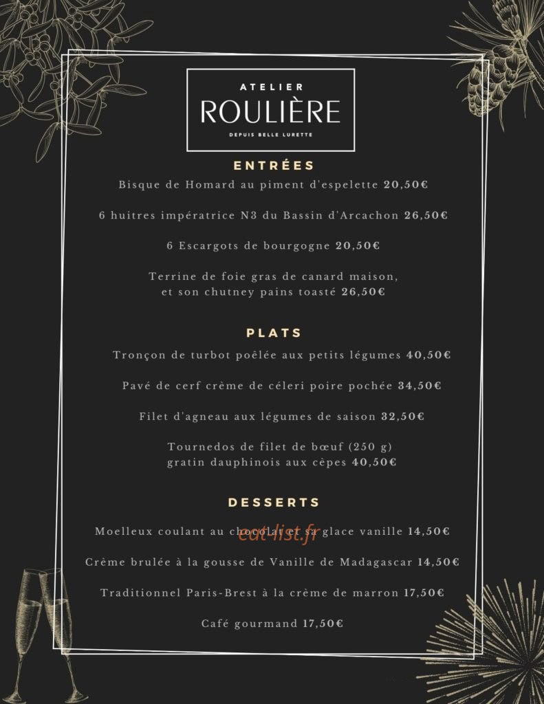 L'Atelier Roulière — carte page 1