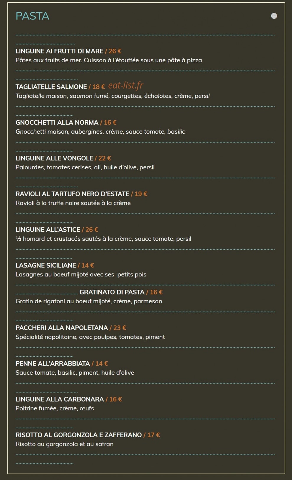 L'Oliveto — carte page 4