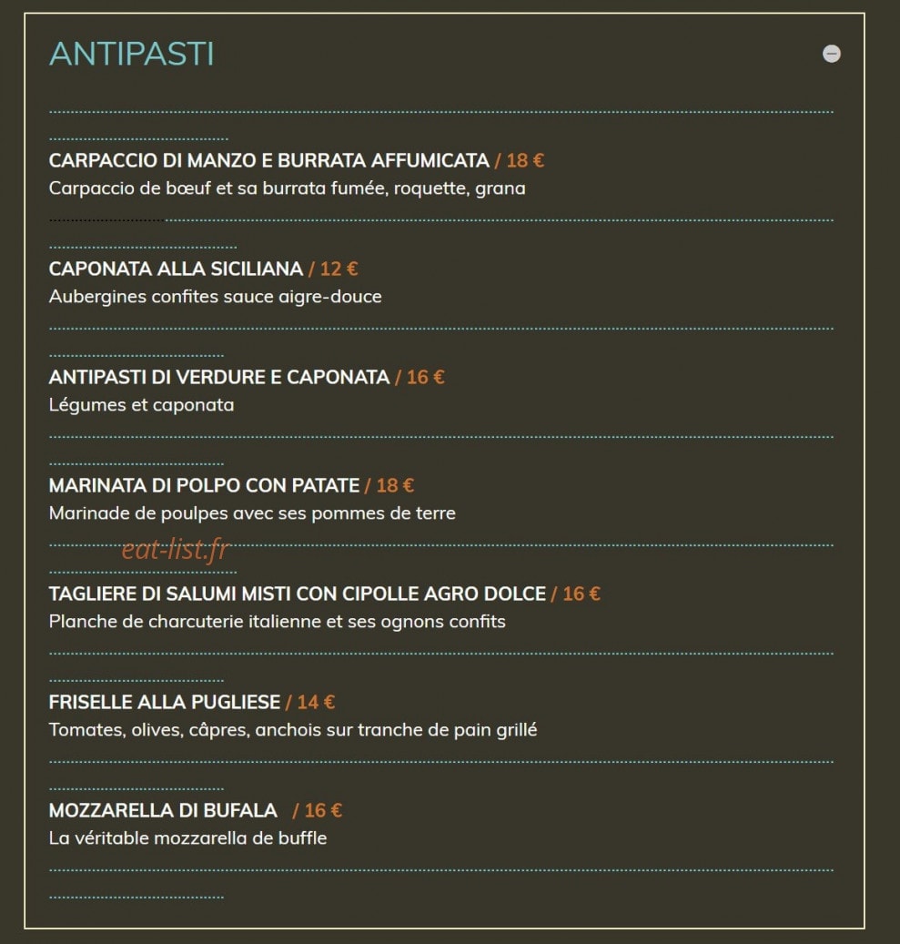L'Oliveto — carte page 3