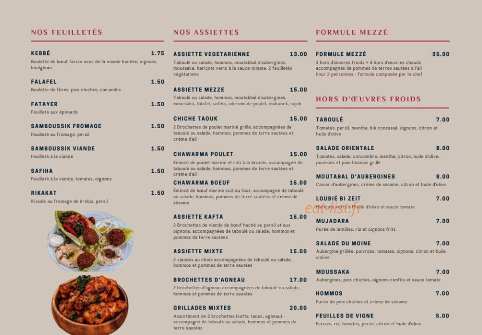 L'Olivier Beyrouth — carte page 2