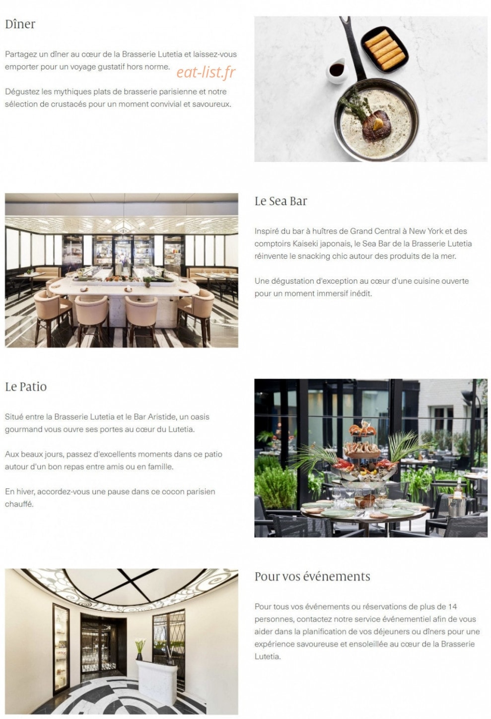 La Brasserie Lutetia — carte page 2