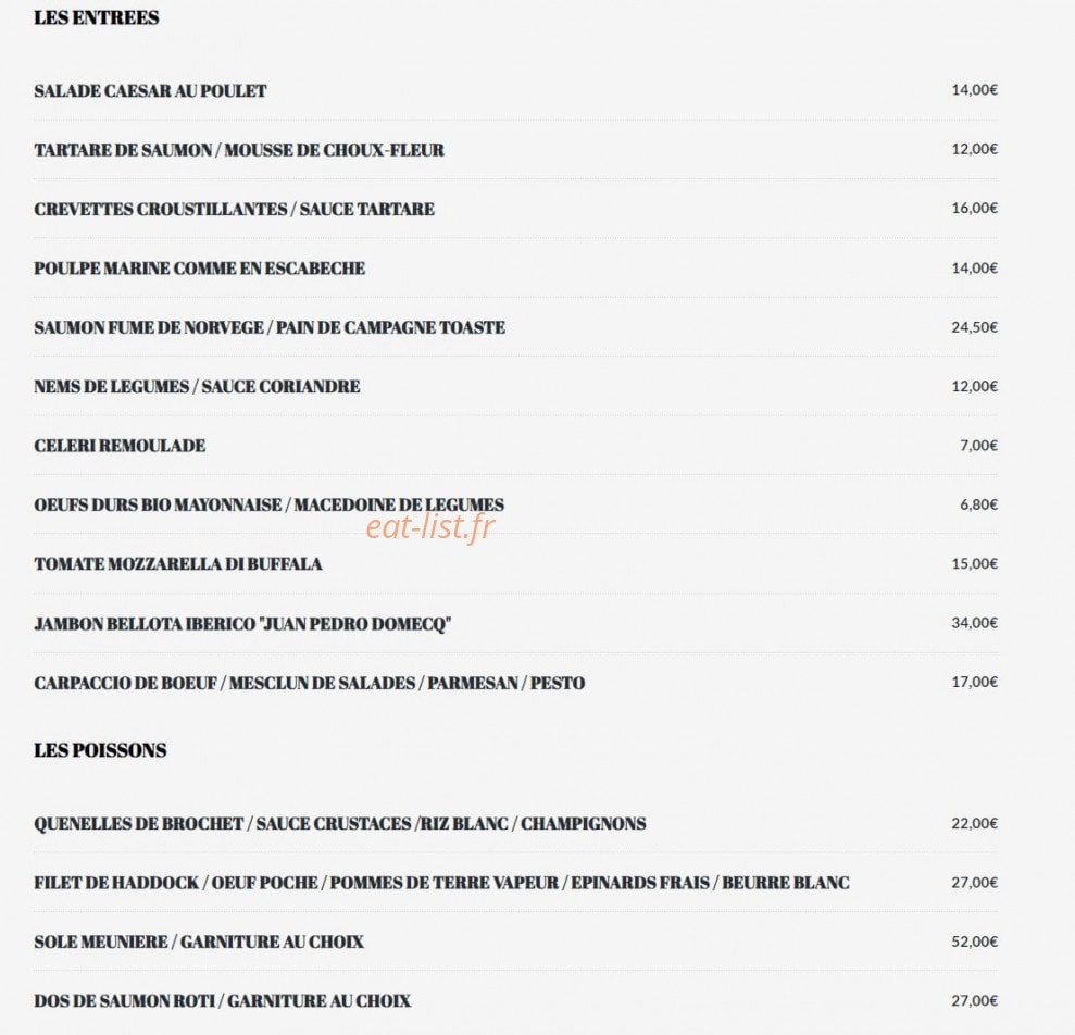 La Closerie des Lilas — carte page 4
