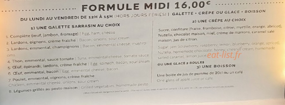 La Crêpe Rit du Clown — carte page 1