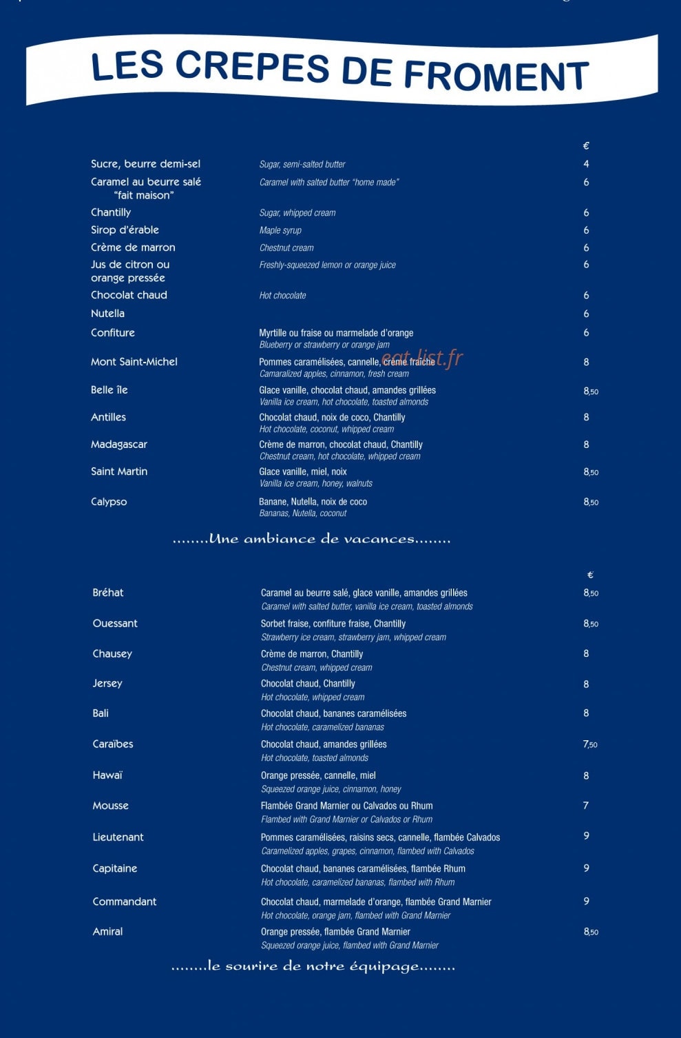 La Crêperie des Canettes — carte page 2
