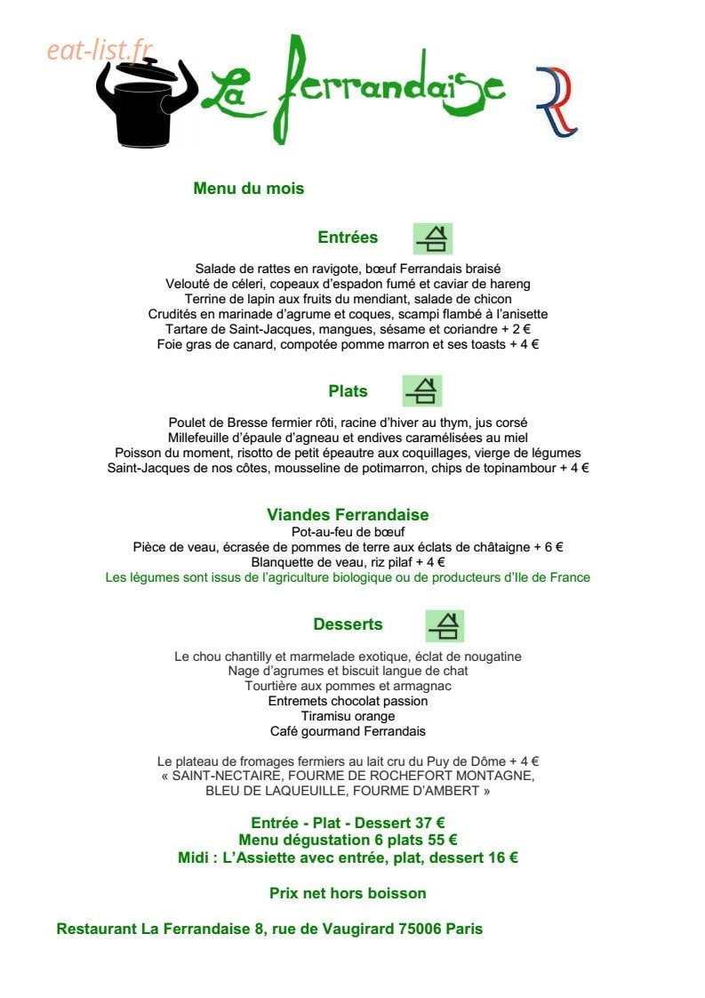La Ferrandaise — carte page 1
