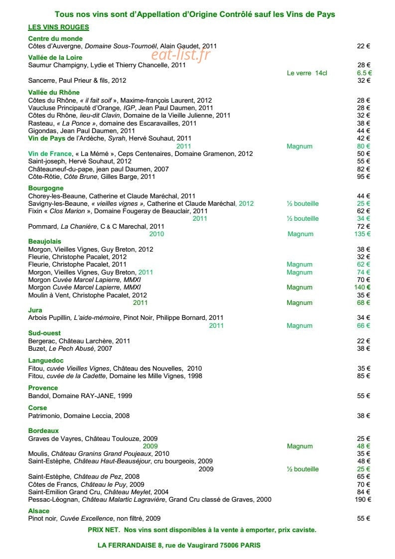 La Ferrandaise — carte page 3