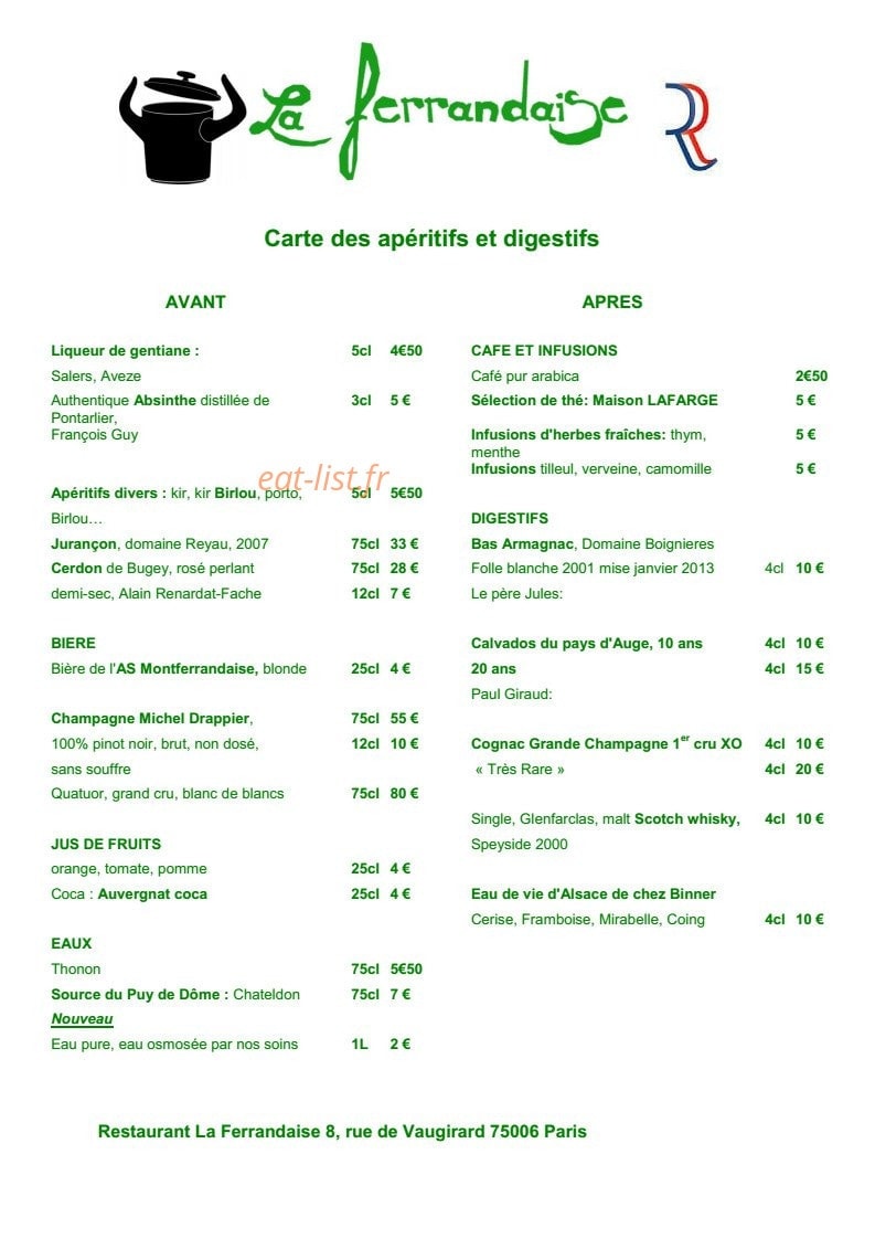 La Ferrandaise — carte page 4
