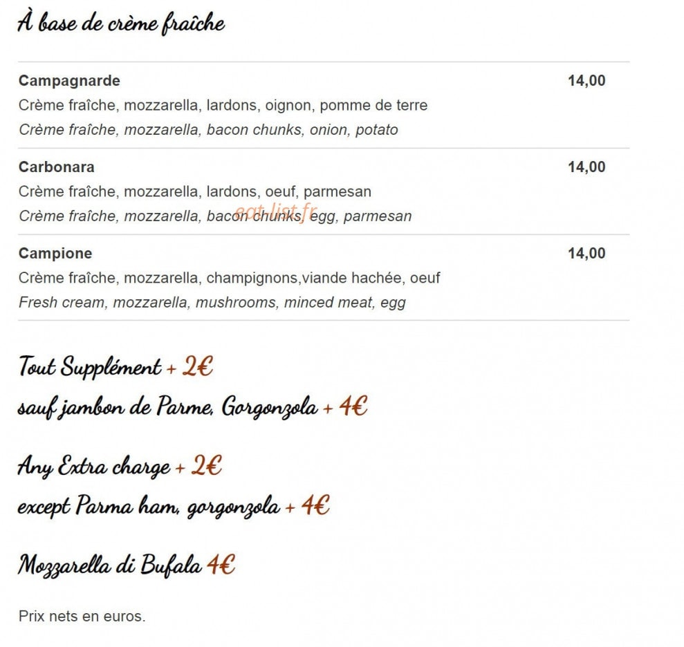 La Main à La Pâte — carte page 6