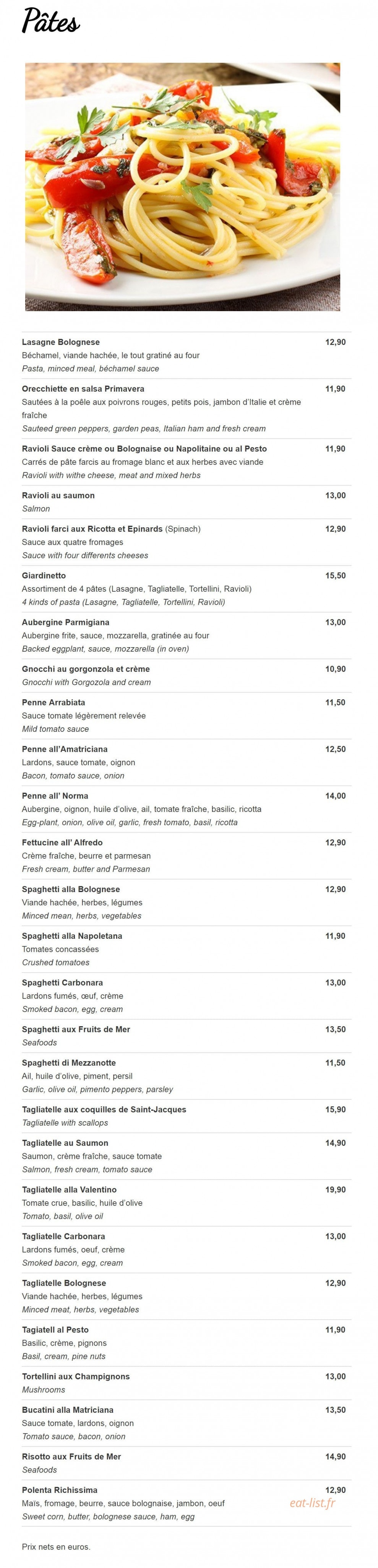 La Main à La Pâte — carte page 4