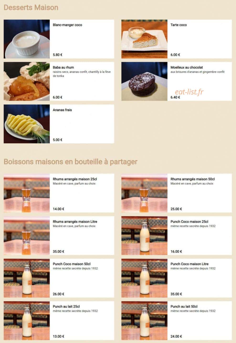 La Rhumerie — carte page 18