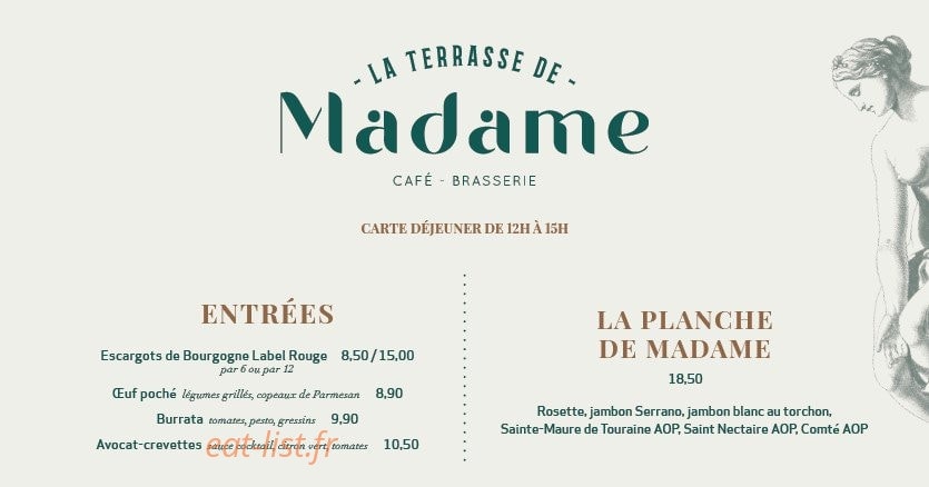 La Terrasse de Madame — carte page 1