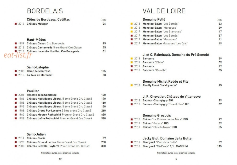 Le bar du Bouillon — carte page 5