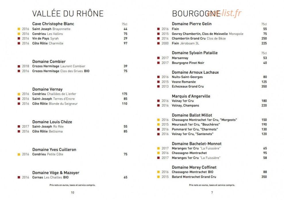 Le bar du Bouillon — carte page 7
