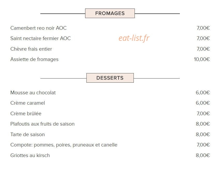 Le Bistrot d'Henri — carte page 3