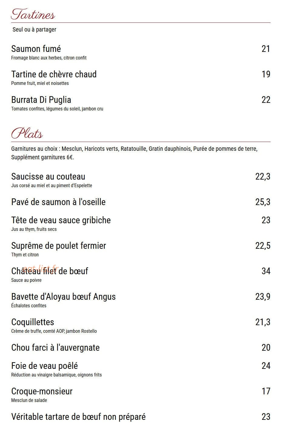 Le Chai - Saint Germain — carte page 2